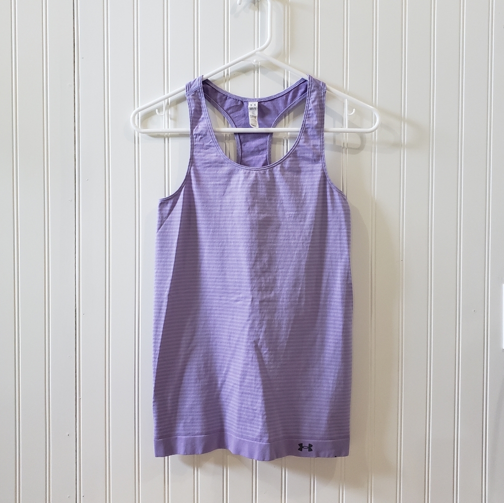 Under Armour Purple Striped Tank Top Sz M